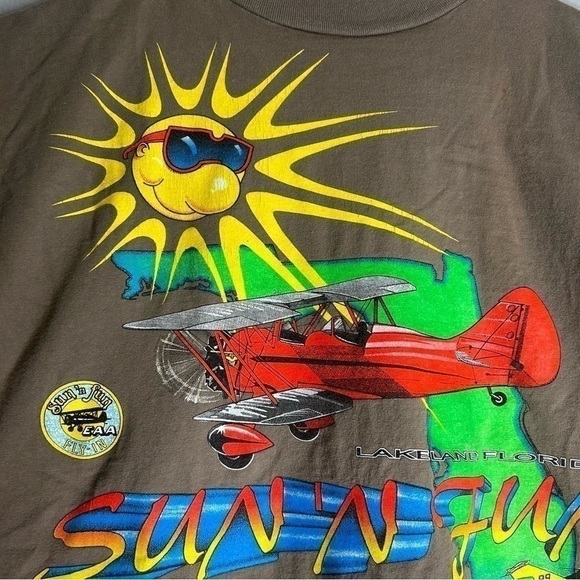 VINTAGE 1996 EEA Fly-In Lakeland Florida T-shirt - Picture 3 of 9